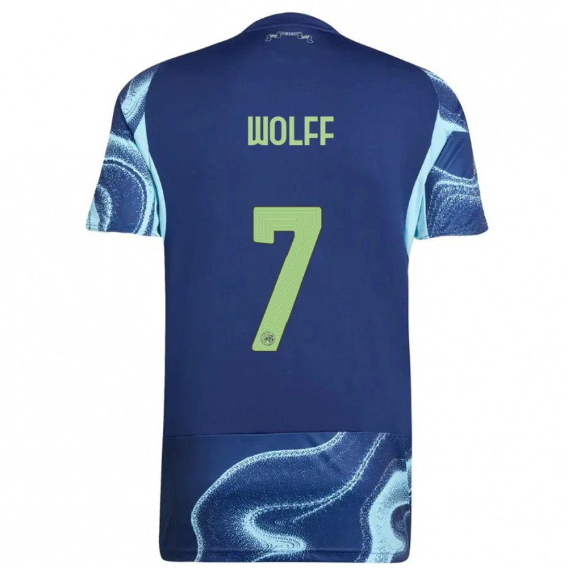 Danxen Hombre Camiseta Kayden Wolff #7 Marino Celeste 2ª Equipación 2025/26 La Camisa México