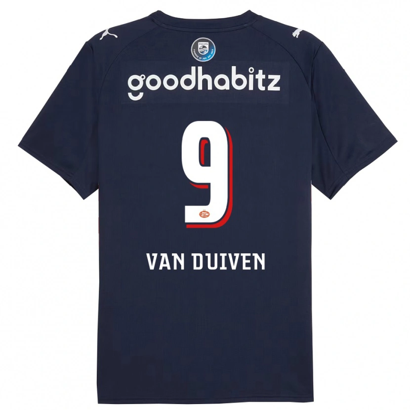 Danxen Hombre Camiseta Robin Van Duiven #9 Marino Blanco 2ª Equipación 2025/26 La Camisa México