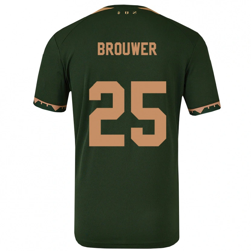 Danxen Hombre Camiseta Michael Brouwer #25 Verde Oro 2ª Equipación 2025/26 La Camisa México