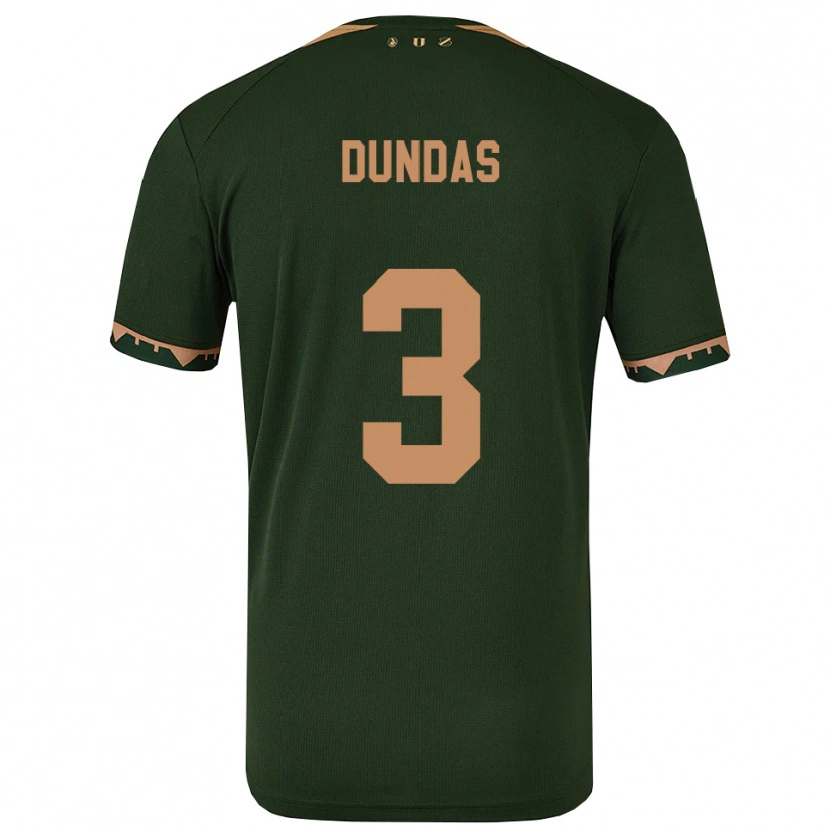 Danxen Hombre Camiseta Noa Dundas #3 Verde Oro 2ª Equipación 2025/26 La Camisa México
