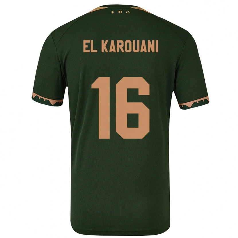 Danxen Hombre Camiseta Souffian El Karouani #16 Verde Oro 2ª Equipación 2025/26 La Camisa México