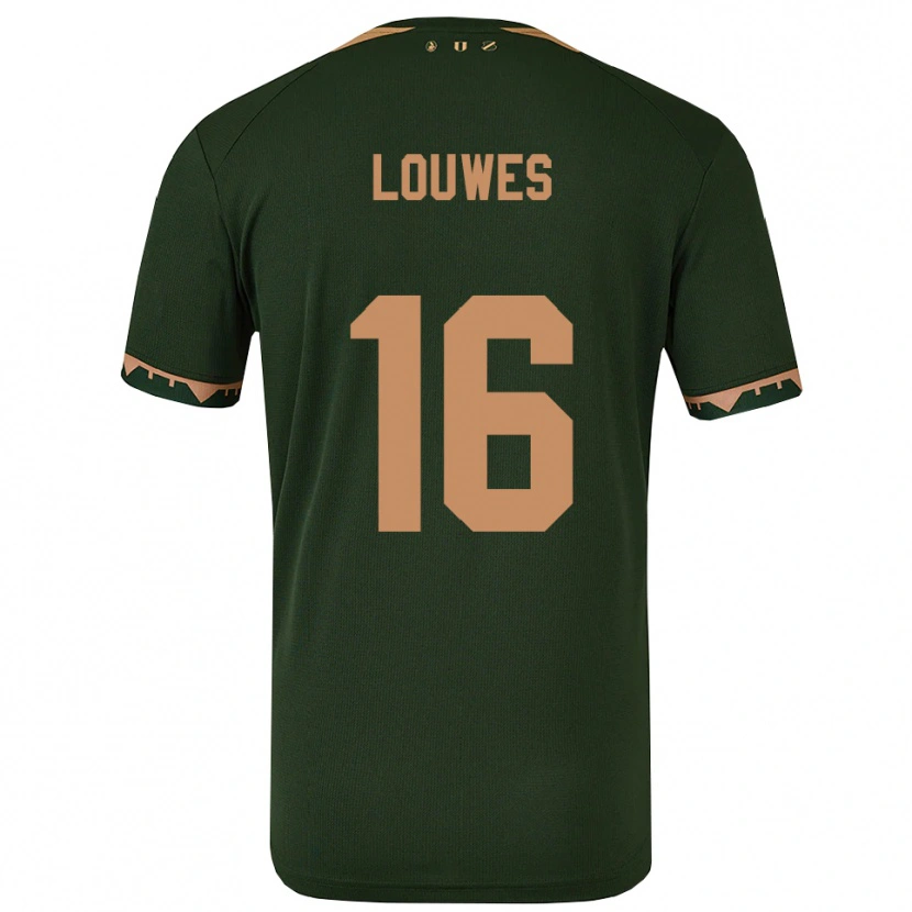 Danxen Hombre Camiseta Puck Louwes #16 Verde Oro 2ª Equipación 2025/26 La Camisa México