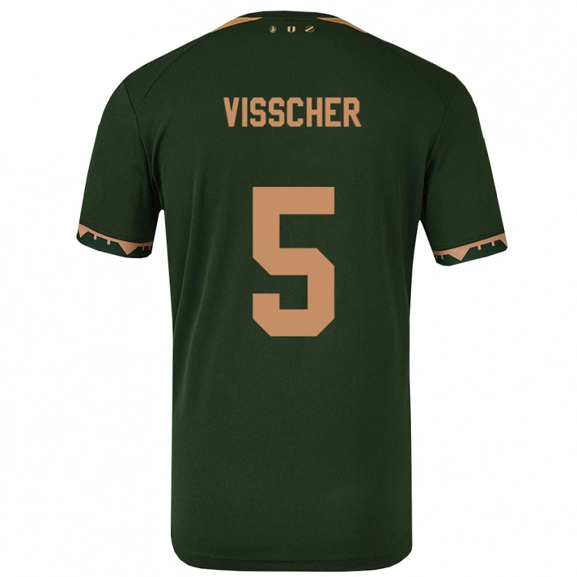 Danxen Hombre Camiseta Amber Visscher #5 Verde Oro 2ª Equipación 2025/26 La Camisa México