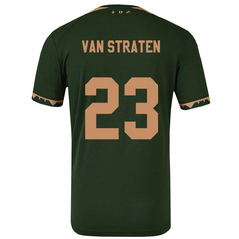 Danxen Hombre Camiseta Dieke Van Straten #23 Verde Oro 2ª Equipación 2025/26 La Camisa México