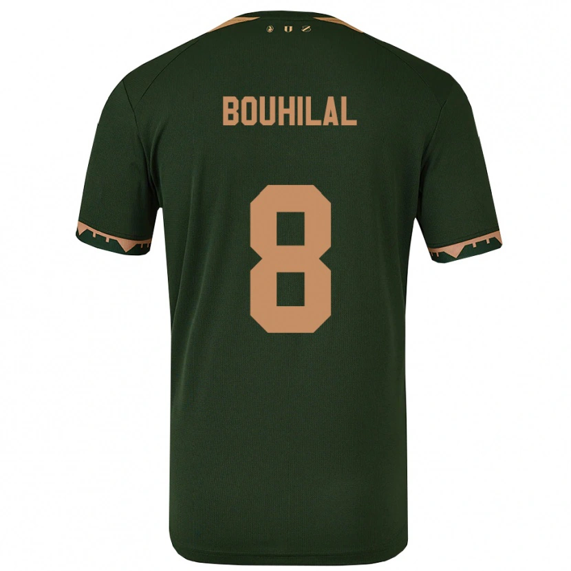 Danxen Hombre Camiseta Mohammed Bouhilal #8 Verde Oro 2ª Equipación 2025/26 La Camisa México