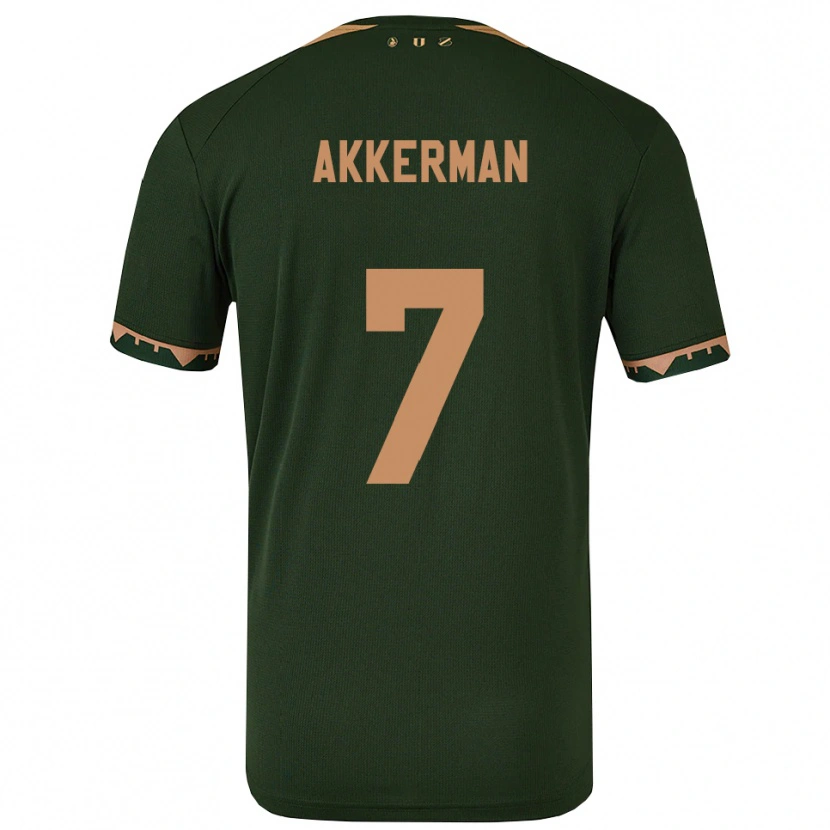 Danxen Hombre Camiseta Mees Akkerman #7 Verde Oro 2ª Equipación 2025/26 La Camisa México