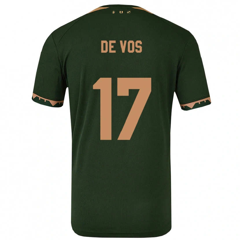 Danxen Hombre Camiseta Nick De Vos #17 Verde Oro 2ª Equipación 2025/26 La Camisa México