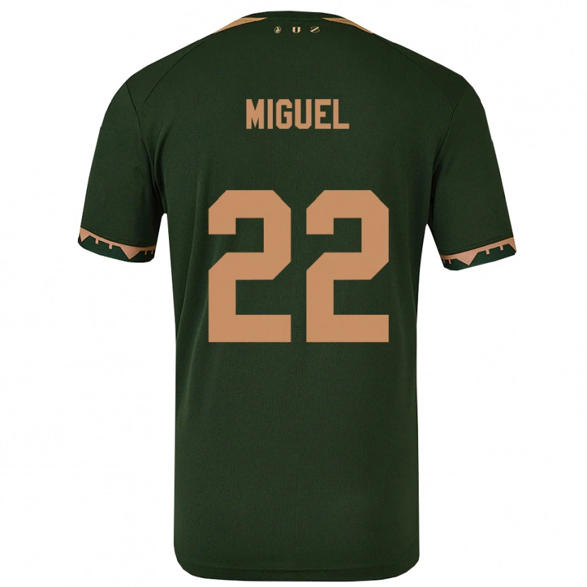 Danxen Hombre Camiseta Miguel Rodríguez #22 Verde Oro 2ª Equipación 2025/26 La Camisa México