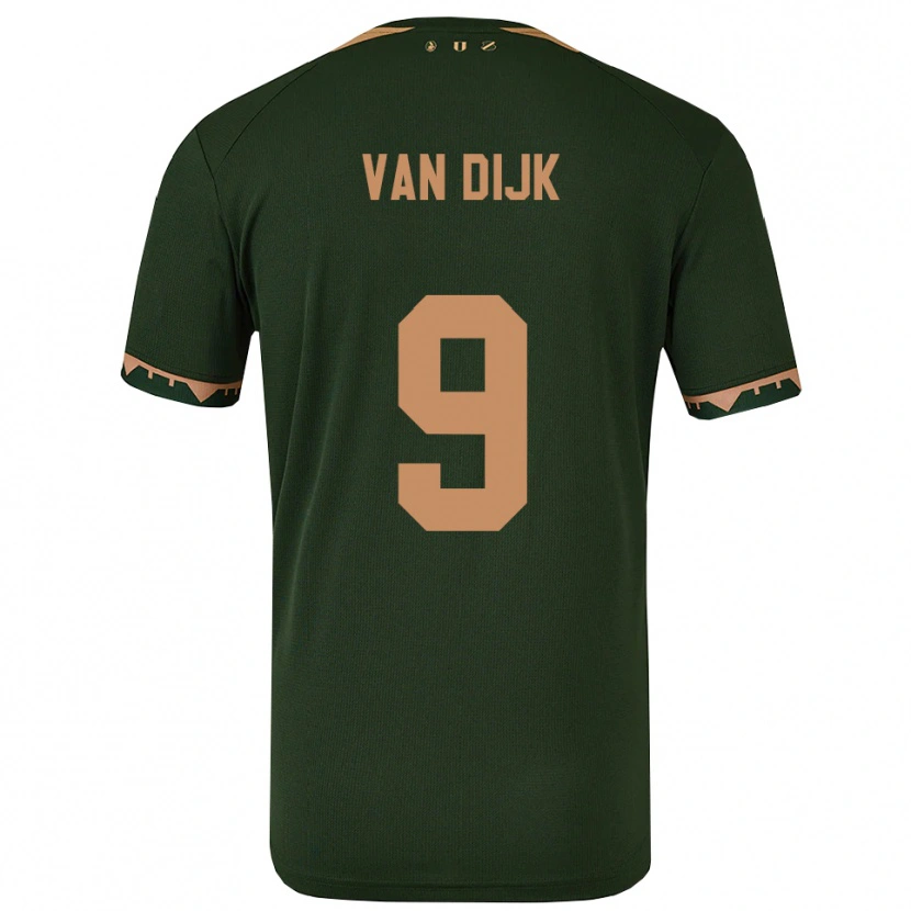 Danxen Hombre Camiseta Bright Van Dijk #9 Verde Oro 2ª Equipación 2025/26 La Camisa México