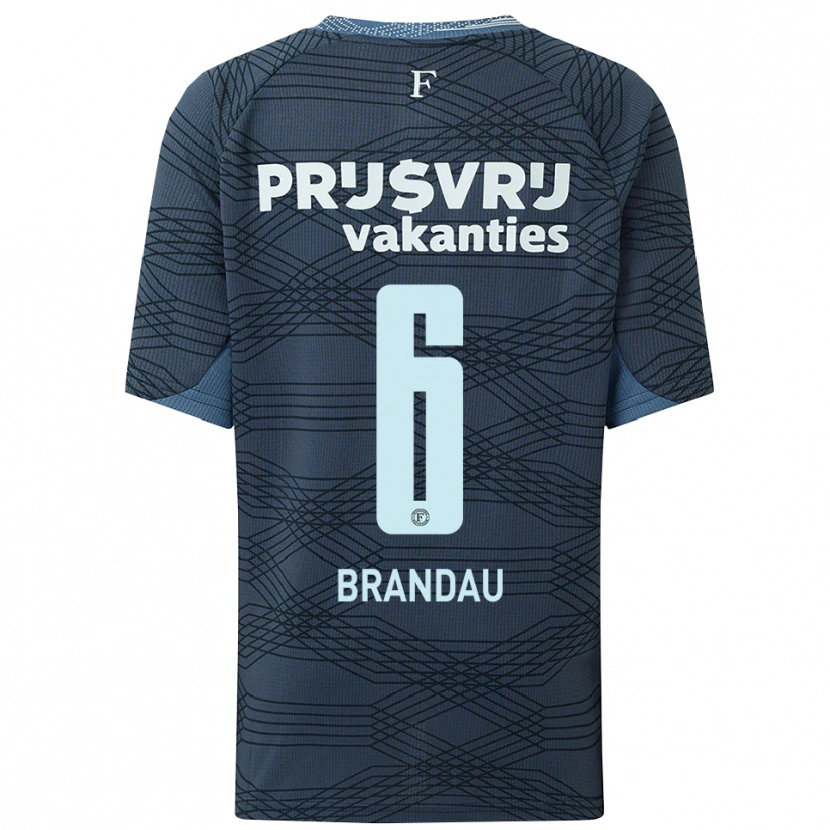Danxen Hombre Camiseta Justine Brandau #6 Negro Gris 2ª Equipación 2025/26 La Camisa México