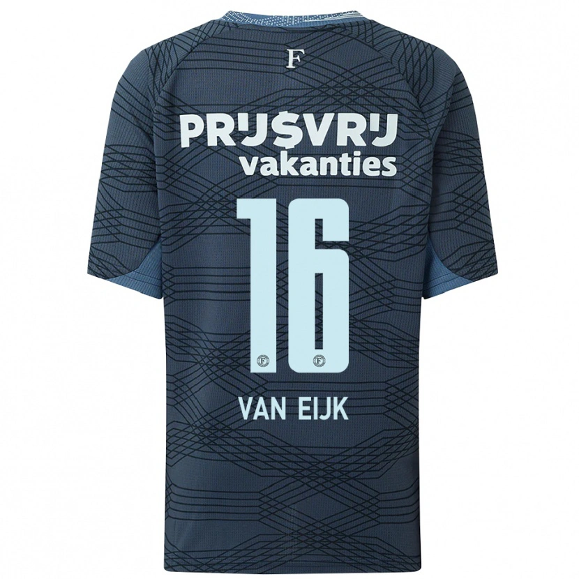 Danxen Hombre Camiseta Roos Van Eijk #16 Negro Gris 2ª Equipación 2025/26 La Camisa México