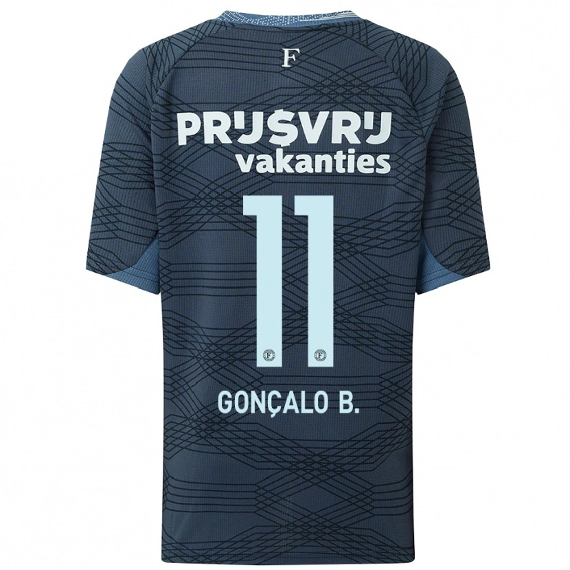 Danxen Hombre Camiseta Gonçalo Borges #11 Negro Gris 2ª Equipación 2025/26 La Camisa México