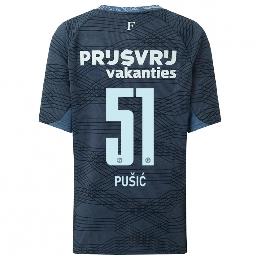 Danxen Hombre Camiseta Noah Pušić #51 Negro Gris 2ª Equipación 2025/26 La Camisa México