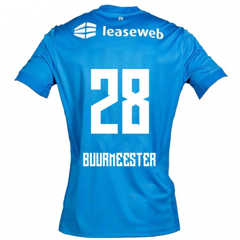 Danxen Hombre Camiseta Zico Buurmeester #28 Azul Blanco 2ª Equipación 2025/26 La Camisa México
