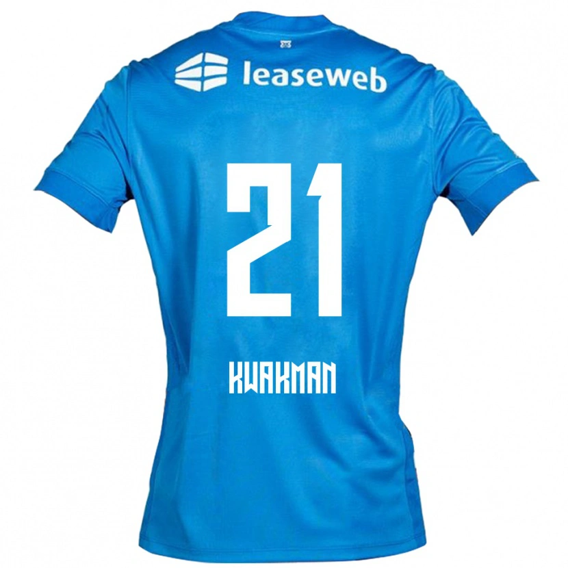 Danxen Hombre Camiseta Dave Kwakman #21 Azul Blanco 2ª Equipación 2025/26 La Camisa México