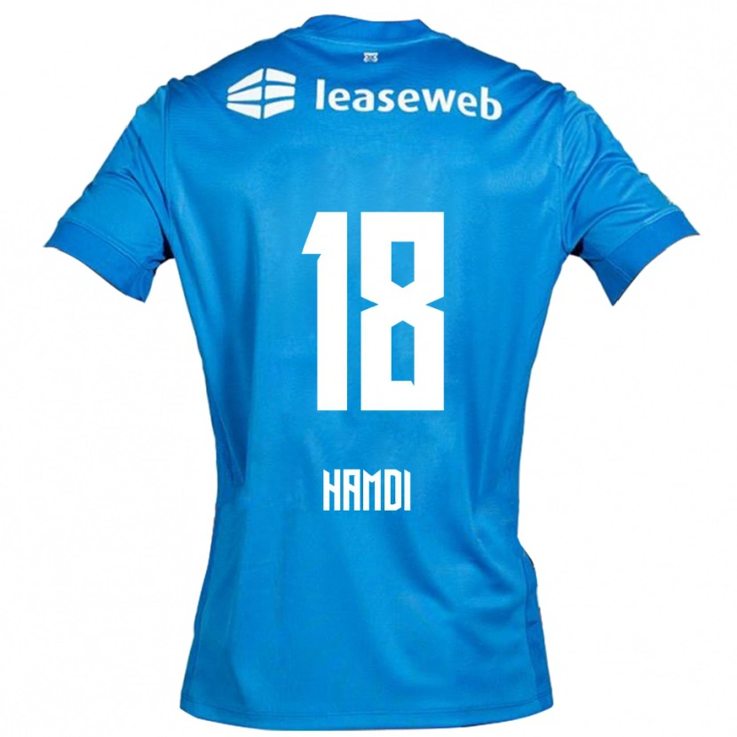 Danxen Hombre Camiseta Yassin Hamdi #18 Azul Blanco 2ª Equipación 2025/26 La Camisa México