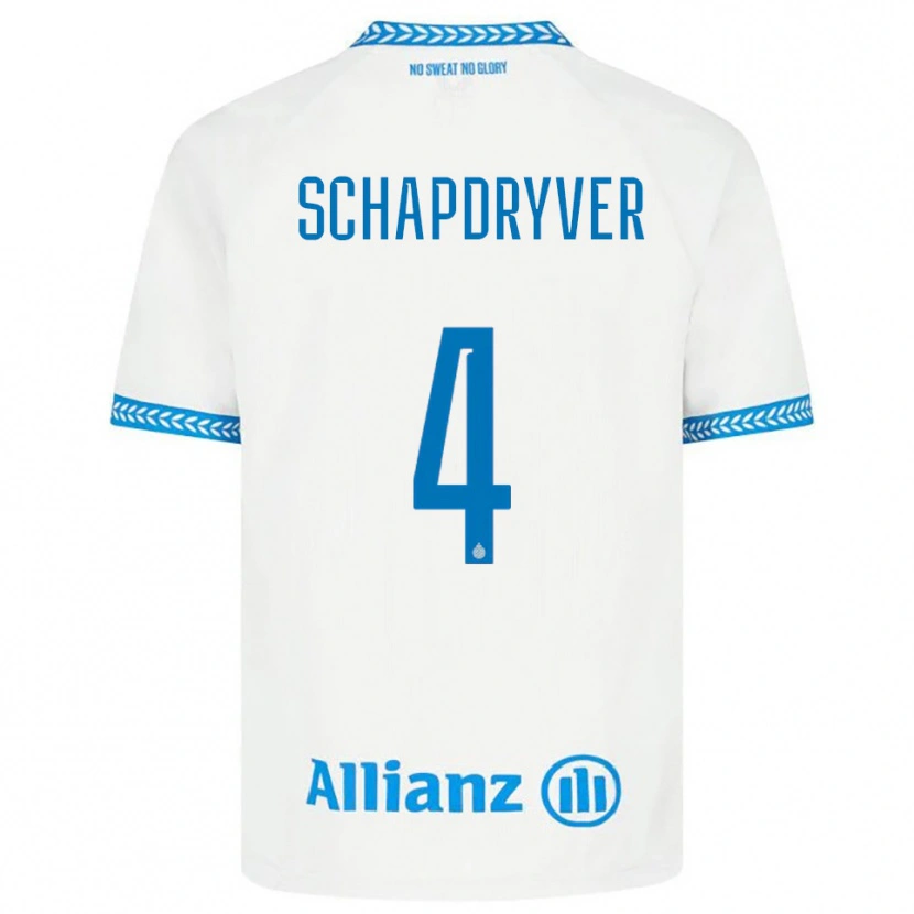 Danxen Hombre Camiseta Emely Schapdryver #4 Azul Blanco 2ª Equipación 2025/26 La Camisa México