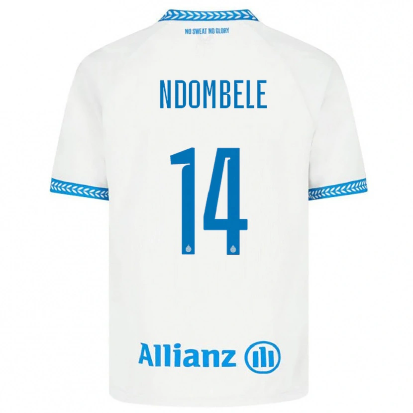 Danxen Hombre Camiseta Don Ndombele #14 Azul Blanco 2ª Equipación 2025/26 La Camisa México
