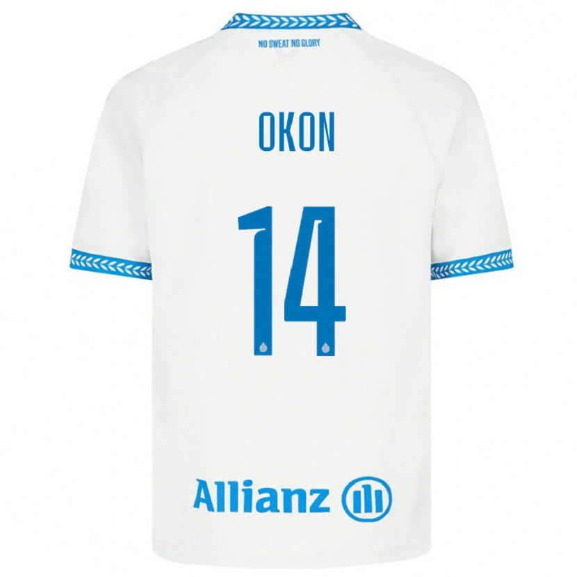 Danxen Hombre Camiseta Gianluca Okon #14 Azul Blanco 2ª Equipación 2025/26 La Camisa México