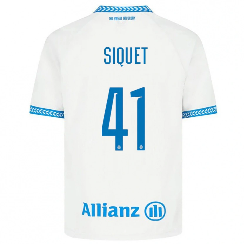 Danxen Hombre Camiseta Hugo Siquet #41 Azul Blanco 2ª Equipación 2025/26 La Camisa México