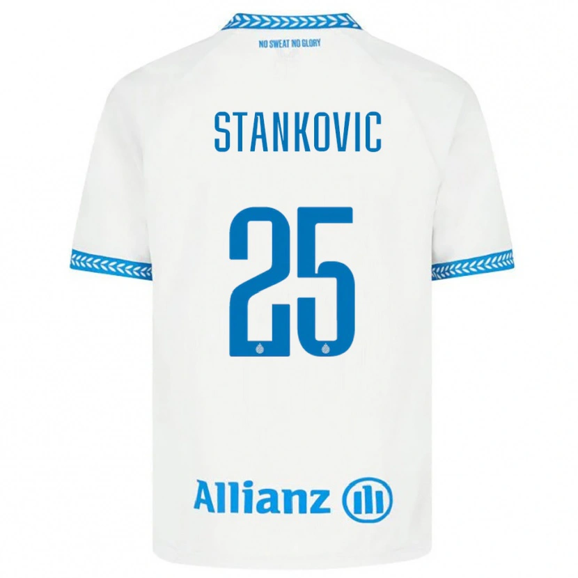 Danxen Hombre Camiseta Aleksandar Stanković #25 Azul Blanco 2ª Equipación 2025/26 La Camisa México
