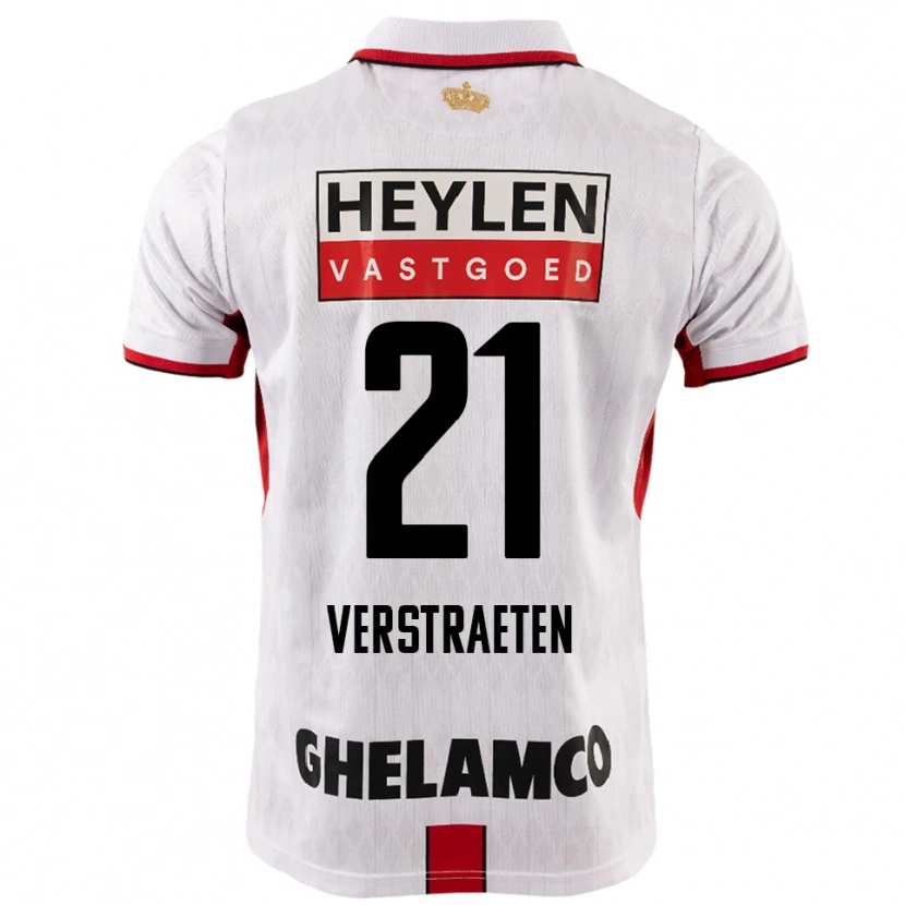 Danxen Hombre Camiseta Andreas Verstraeten #21 Blanco Rojo 2ª Equipación 2025/26 La Camisa México