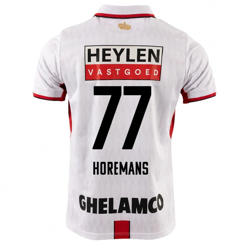 Danxen Hombre Camiseta Milo Horemans #77 Blanco Rojo 2ª Equipación 2025/26 La Camisa México