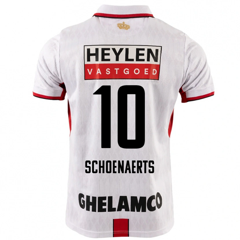 Danxen Hombre Camiseta Nand Schoenaerts #10 Blanco Rojo 2ª Equipación 2025/26 La Camisa México