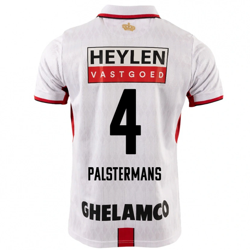 Danxen Hombre Camiseta Jasper Palstermans #4 Blanco Rojo 2ª Equipación 2025/26 La Camisa México