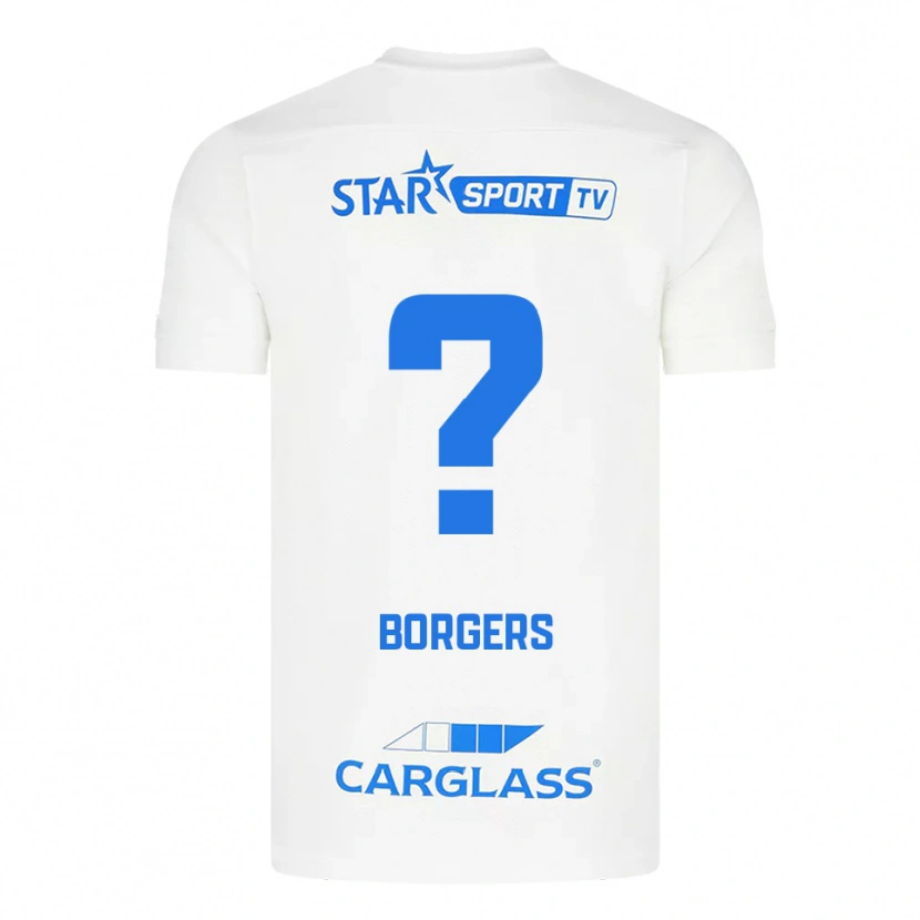Danxen Hombre Camiseta Lander Borgers #0 Blanco Azul 2ª Equipación 2025/26 La Camisa México