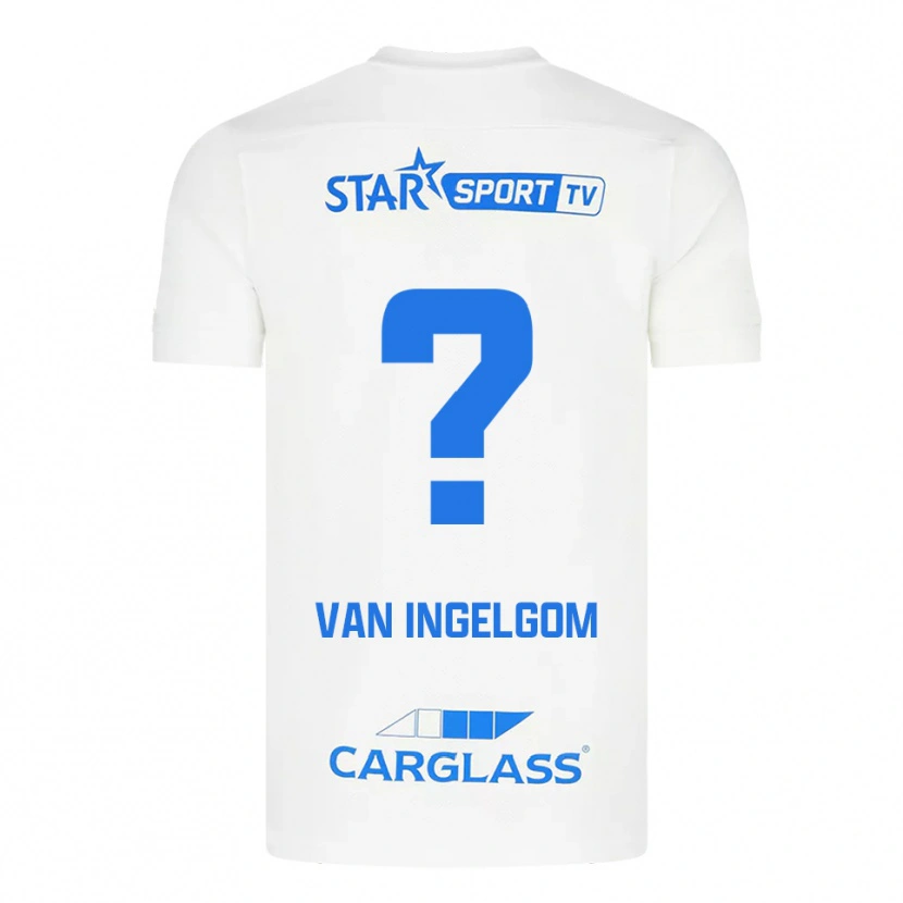 Danxen Hombre Camiseta Tijn Van Ingelgom #0 Blanco Azul 2ª Equipación 2025/26 La Camisa México