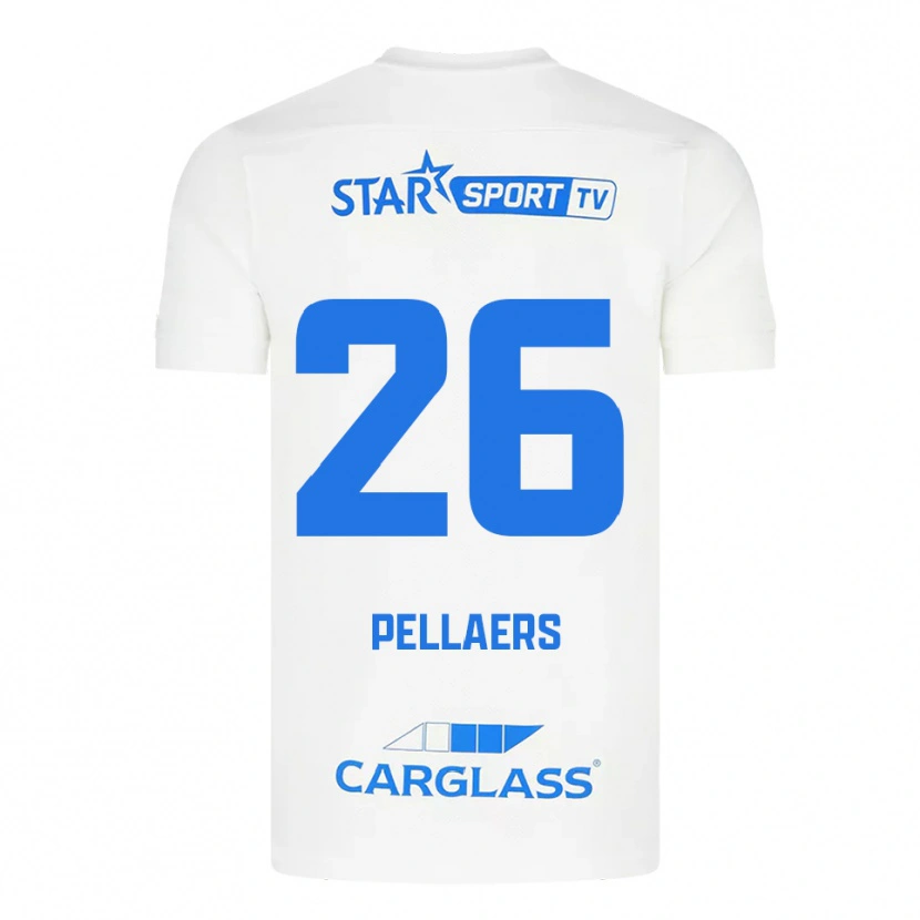 Danxen Hombre Camiseta Amanuel Pellaers #26 Blanco Azul 2ª Equipación 2025/26 La Camisa México