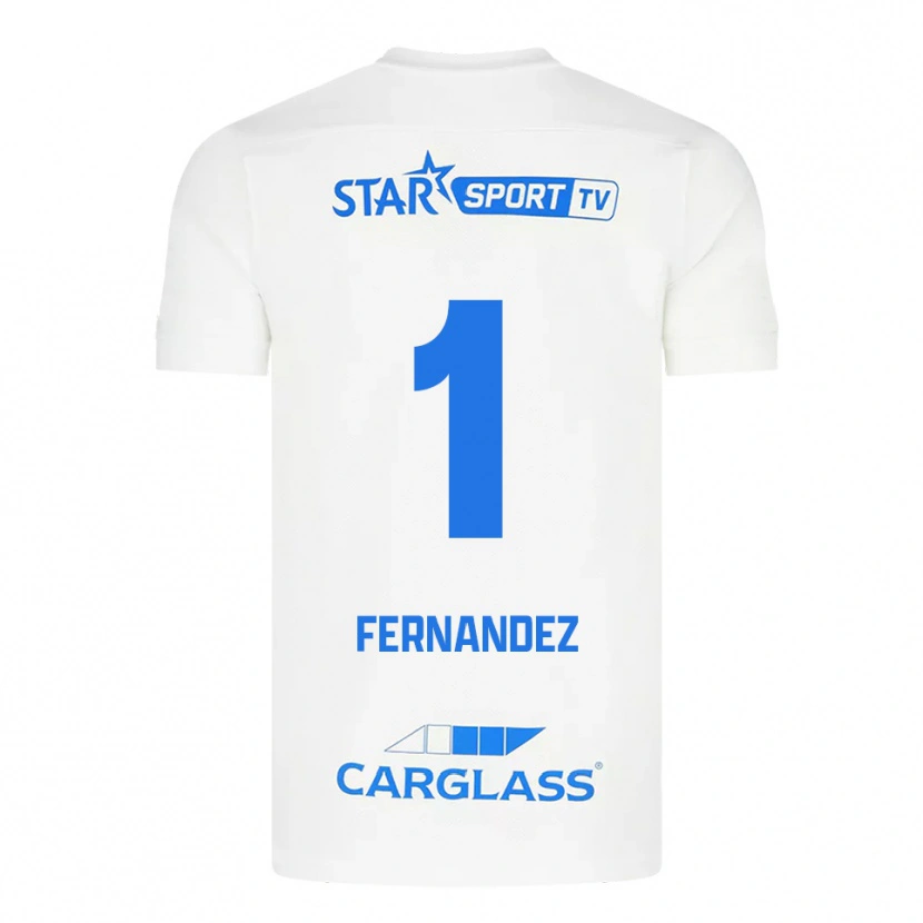 Danxen Hombre Camiseta Elias Gonzalez Fernandez #1 Blanco Azul 2ª Equipación 2025/26 La Camisa México
