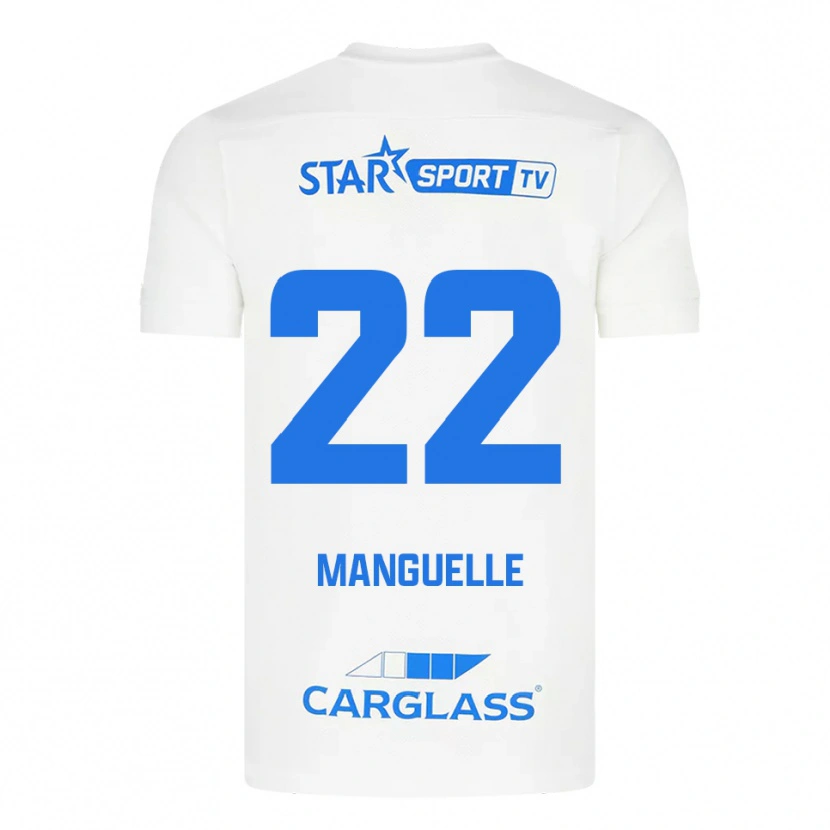 Danxen Hombre Camiseta Brad Manguelle #22 Blanco Azul 2ª Equipación 2025/26 La Camisa México