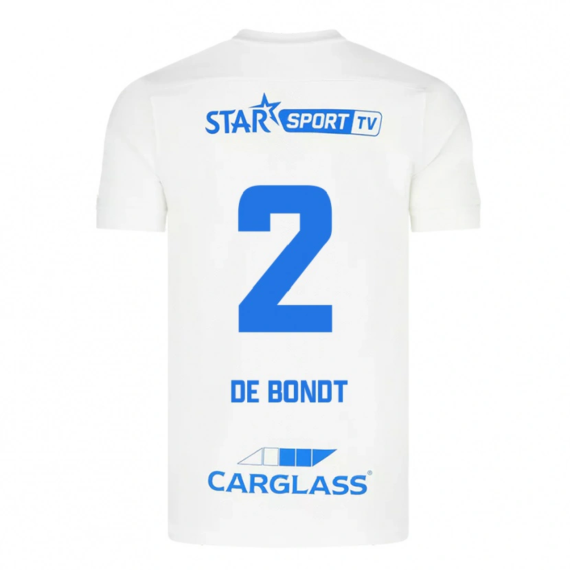 Danxen Hombre Camiseta Marith De Bondt #2 Blanco Azul 2ª Equipación 2025/26 La Camisa México