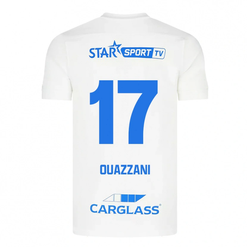 Danxen Hombre Camiseta Fady Ouazzani #17 Blanco Azul 2ª Equipación 2025/26 La Camisa México