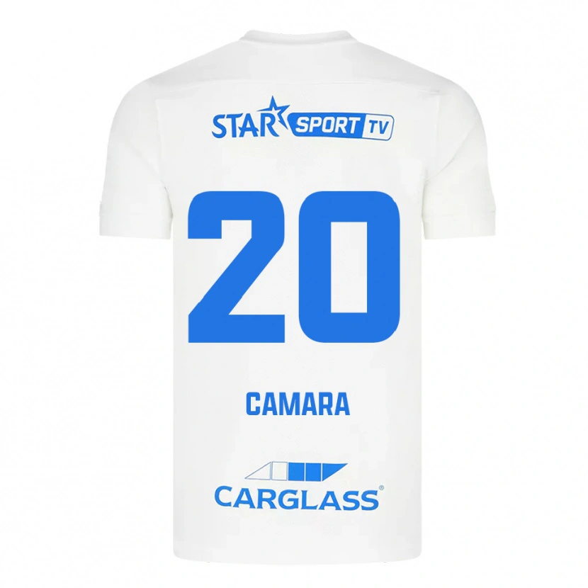 Danxen Hombre Camiseta Ali Camara #20 Blanco Azul 2ª Equipación 2025/26 La Camisa México