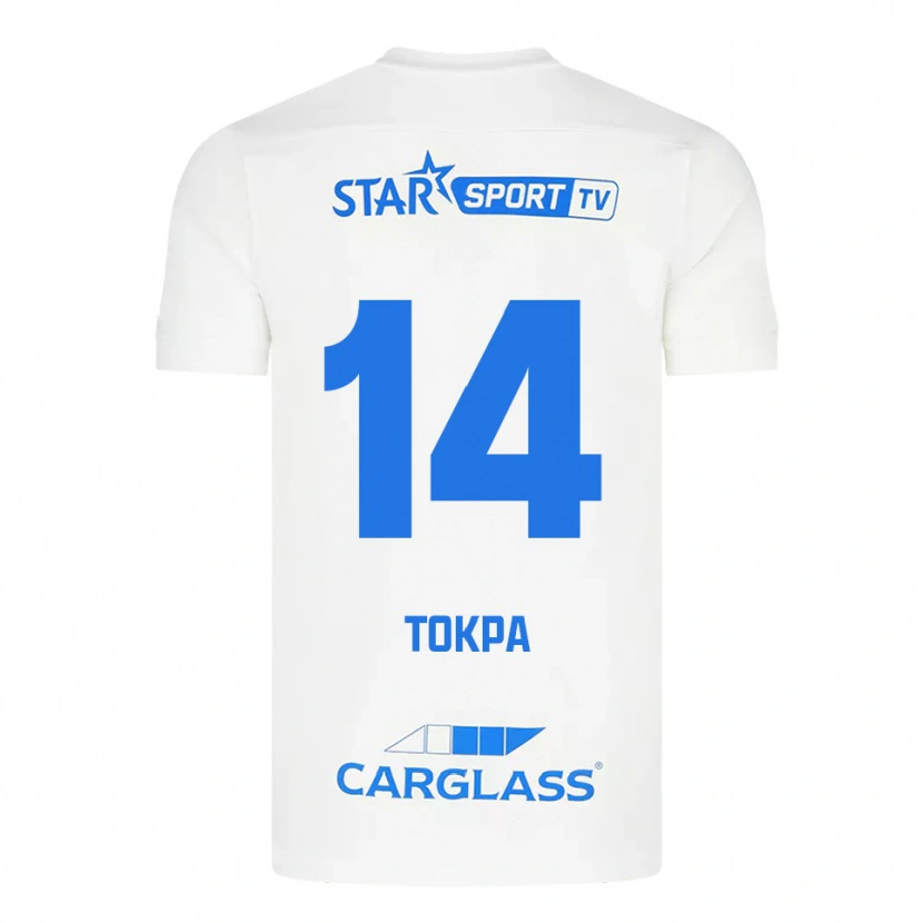 Danxen Hombre Camiseta Winner Tokpa #14 Blanco Azul 2ª Equipación 2025/26 La Camisa México