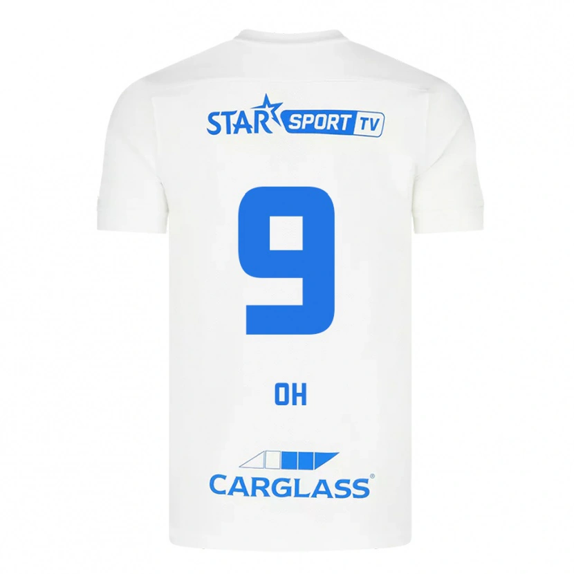 Danxen Hombre Camiseta Hyeon-Gyu Oh #9 Blanco Azul 2ª Equipación 2025/26 La Camisa México