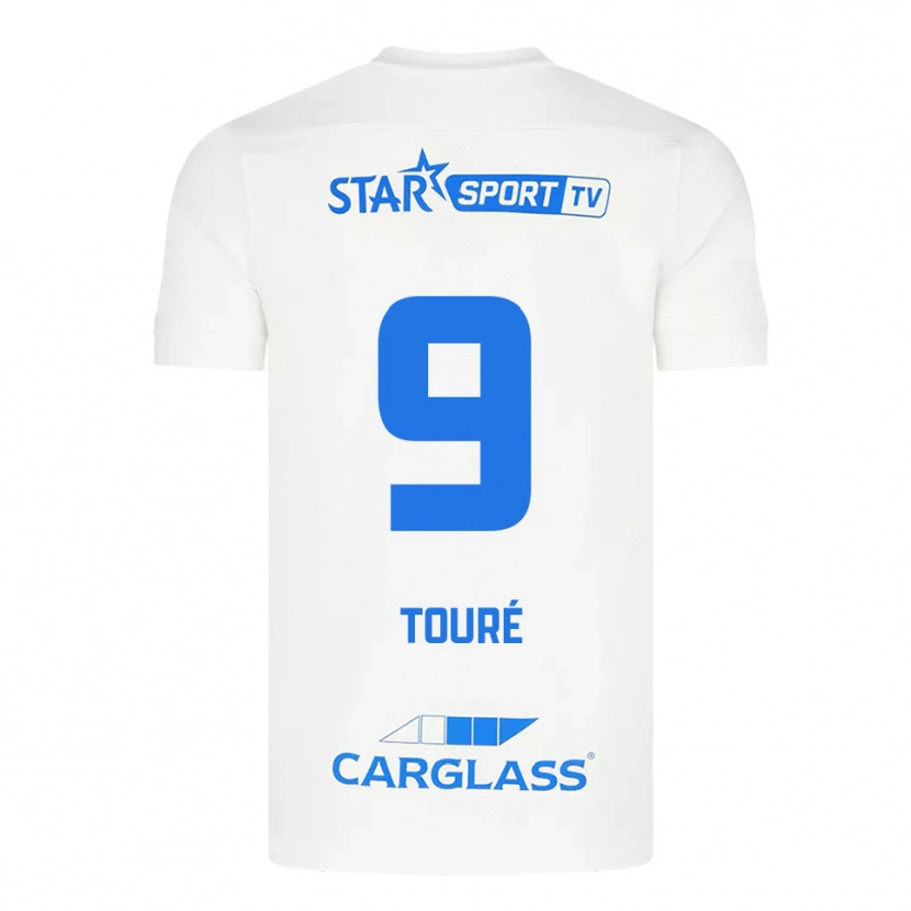 Danxen Hombre Camiseta Saïdou Touré #9 Blanco Azul 2ª Equipación 2025/26 La Camisa México