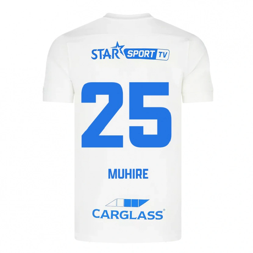 Danxen Hombre Camiseta Ian-Confiance Muhire #25 Blanco Azul 2ª Equipación 2025/26 La Camisa México