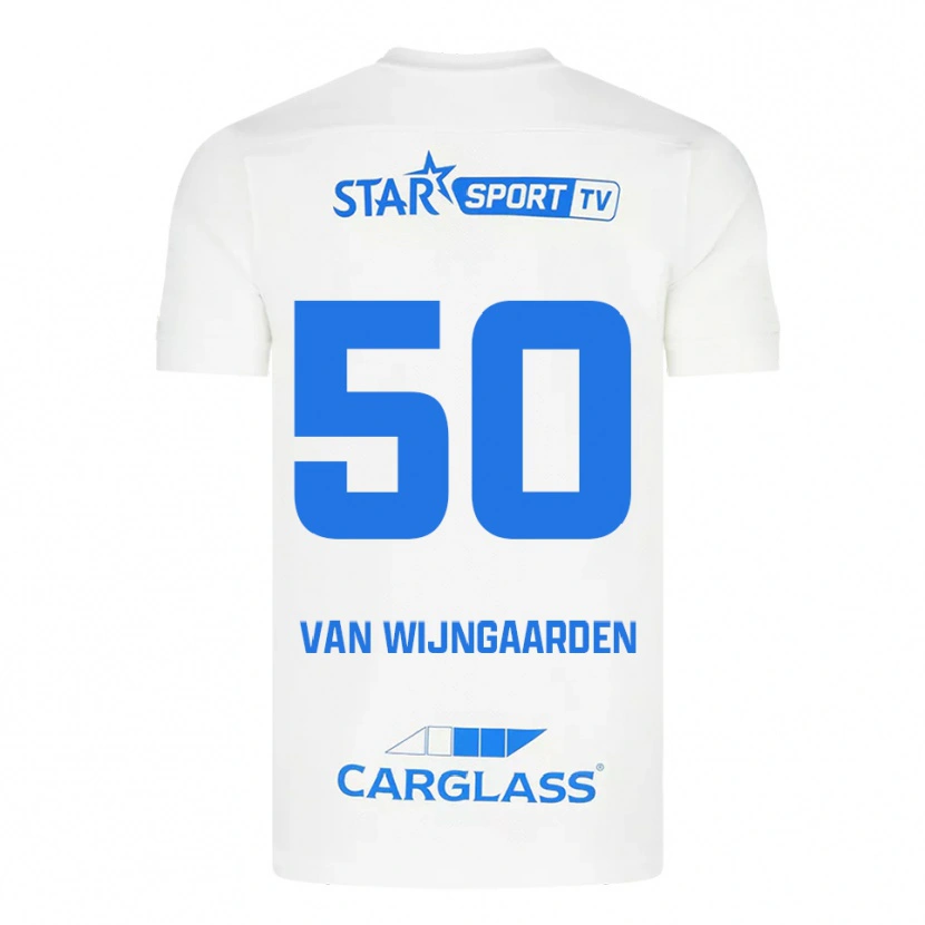 Danxen Hombre Camiseta Maren Van Wijngaarden #50 Blanco Azul 2ª Equipación 2025/26 La Camisa México