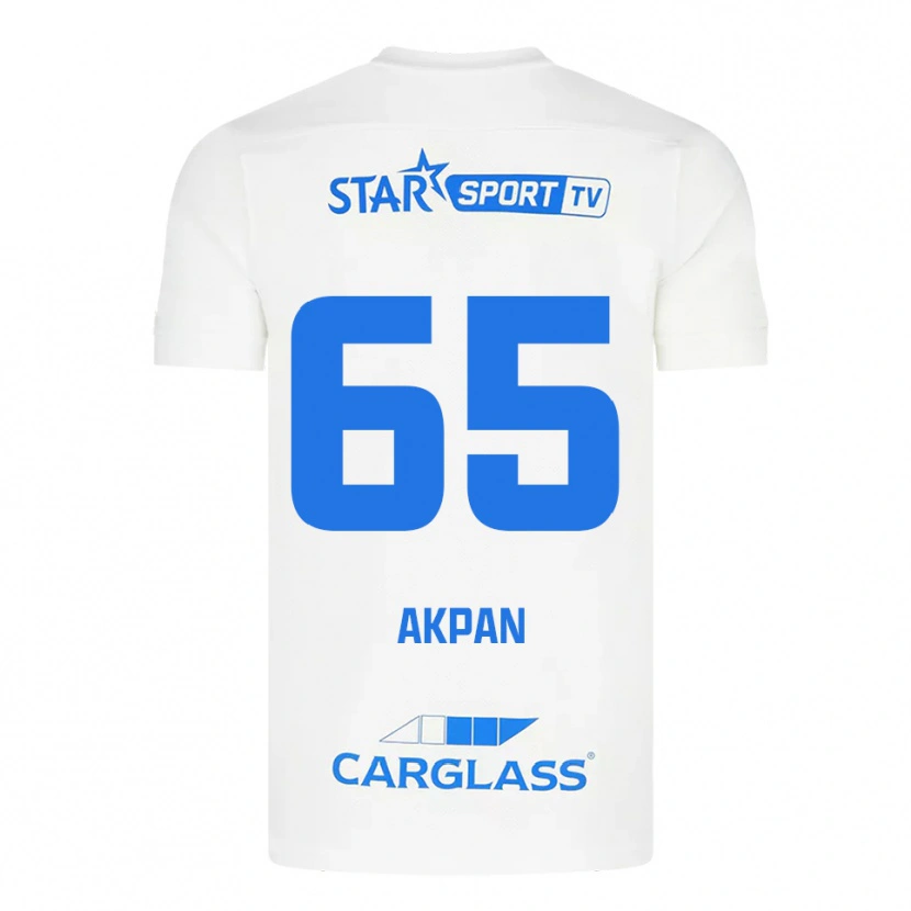 Danxen Hombre Camiseta Christian Akpan #65 Blanco Azul 2ª Equipación 2025/26 La Camisa México