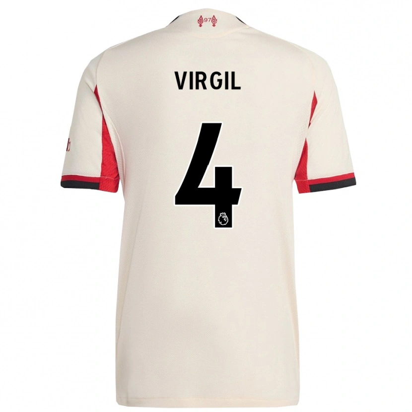 Danxen Hombre Camiseta Virgil Van Dijk #4 Blanco Negro 2ª Equipación 2025/26 La Camisa México