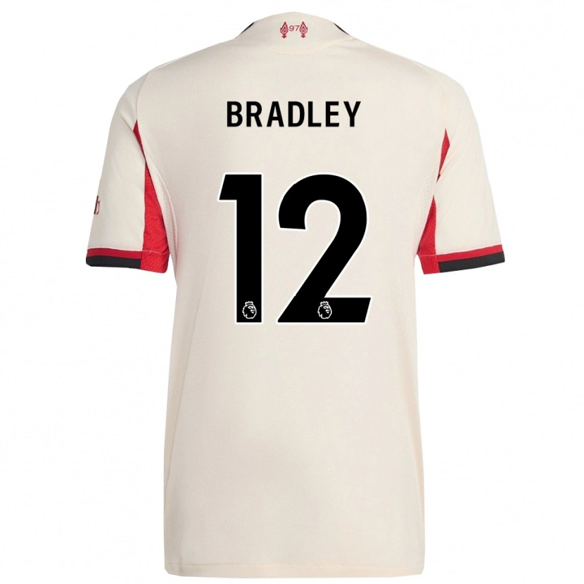 Danxen Hombre Camiseta Conor Bradley #12 Blanco Negro 2ª Equipación 2025/26 La Camisa México