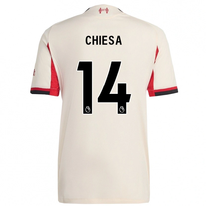 Danxen Hombre Camiseta Federico Chiesa #14 Blanco Negro 2ª Equipación 2025/26 La Camisa México