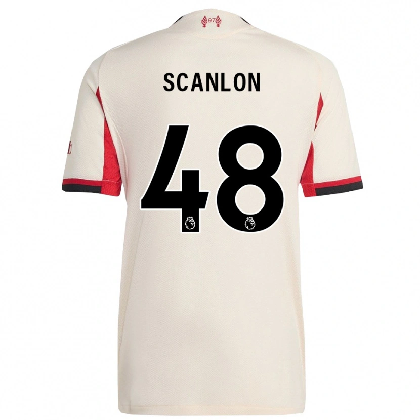 Danxen Hombre Camiseta Calum Scanlon #48 Blanco Negro 2ª Equipación 2025/26 La Camisa México