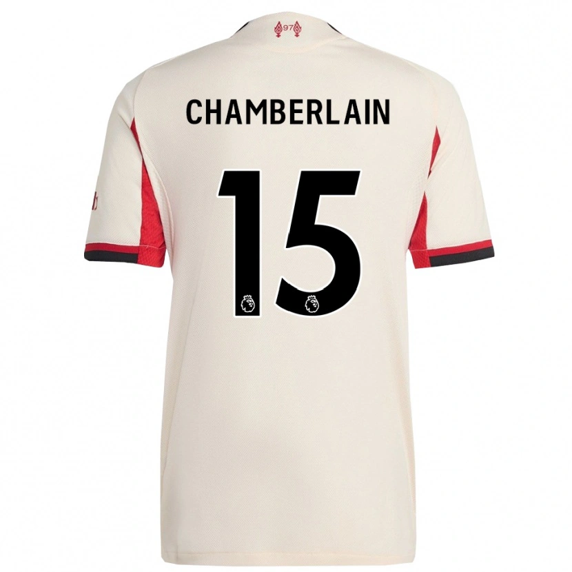 Danxen Hombre Camiseta Alex Oxlade Chamberlain #15 Blanco Negro 2ª Equipación 2025/26 La Camisa México
