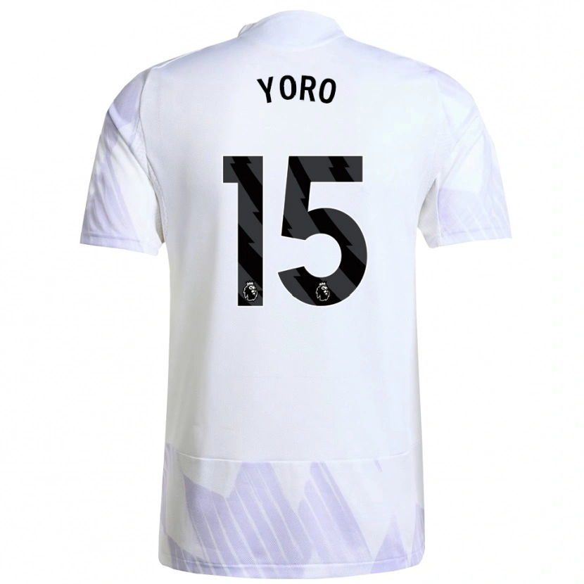 Danxen Hombre Camiseta Leny Yoro #15 Blanco Púrpura Púrpura 2ª Equipación 2025/26 La Camisa México