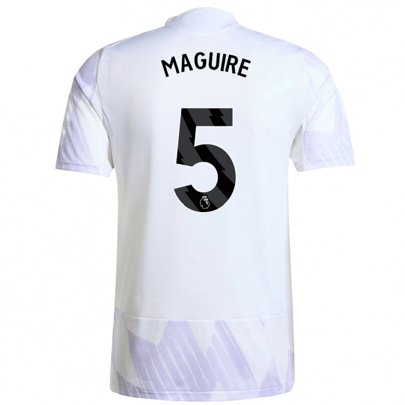Danxen Hombre Camiseta Harry Maguire #5 Blanco Púrpura Púrpura 2ª Equipación 2025/26 La Camisa México